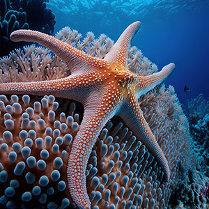starfish on an anemone